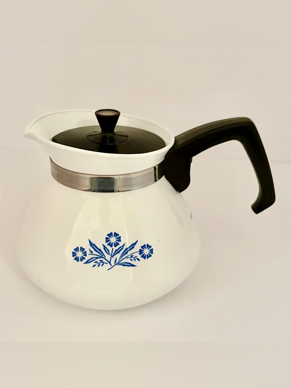 Teapot Vintage Corning Ware Blue Cornflower Teapot 1960s Kitchen Collectible